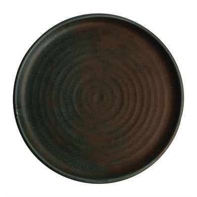 Olympia Canvas ronde borden met smalle rand groen 26,5cm (6 stuks)