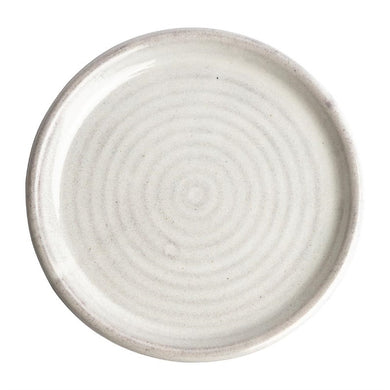 Olympia Canvas ronde borden met smalle rand wit 18cm (6 stuks)