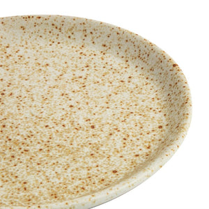 Olympia Canvas ronde borden met smalle rand créme 18cm (6 stuks)