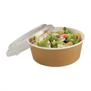 Colpac recyclebare kraft saladebakken met deksel groot 1300ml (150 stuks)