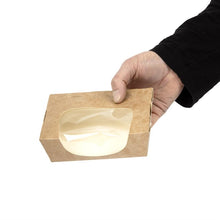 Afbeelding in Gallery-weergave laden, Colpac Zest kraft saladebakken met acetaat venster en insteeksluiting composteerbaar 825ml (250 stuk