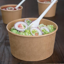 Afbeelding in Gallery-weergave laden, Fiesta Compostable ronde kraft saladeschaal 1L (300 stuks)