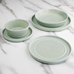 Olympia Cavolo plat rond bord zacht groen 27cm (4 stuks)