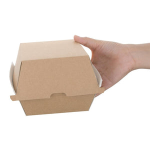 Fiesta Compostable composteerbare hamburgerdoosjes kraft groot 112mm vierkant (150 stuks)