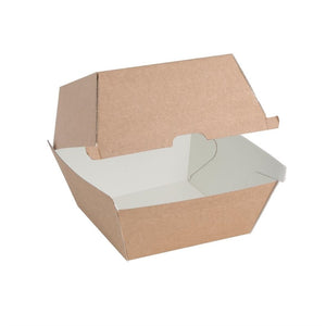 Fiesta Compostable composteerbare hamburgerdoosjes kraft groot 112mm vierkant (150 stuks)