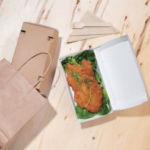 Fiesta Compostable composteerbare hamburgerdoosjes kraft groot rechthoekig (100 stuks)