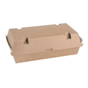 Fiesta Compostable composteerbare hamburgerdoosjes kraft groot rechthoekig (100 stuks)