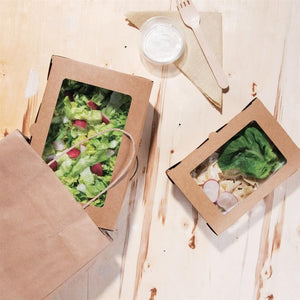 Fiesta Compostable composteerbare saladebakken met PLA vensters 700ml (200 stuks)