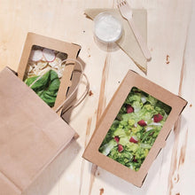 Afbeelding in Gallery-weergave laden, Fiesta Compostable composteerbare saladebakken met PLA vensters 1200ml (200 stuks)