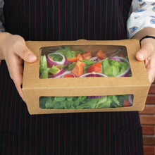 Afbeelding in Gallery-weergave laden, Fiesta Compostable composteerbare saladebakken met PLA vensters 1600ml (200 stuks)