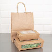 Afbeelding in Gallery-weergave laden, Fiesta Compostable composteerbare saladebakken met PLA vensters 1600ml (200 stuks)