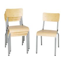 Afbeelding in Gallery-weergave laden, Bolero Cantina gegalvaniseerd stalen stoelen met houten zitting en rugleuning (4 stuks)