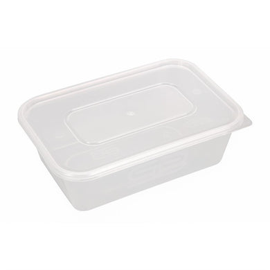 Premium voedselbakjes met deksel 650ml (250 stuks)