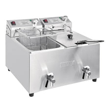 Afbeelding in Gallery-weergave laden, Buffalo dubbele friteuse 2x8L 2900W met timer