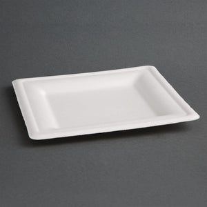 Fiesta Compostable composteerbare bagasse borden vierkant 159mm (50 stuks)