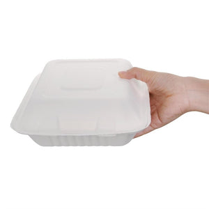 Fiesta Compostable composteerbare bagasse voedseldozen 3 compartimenten (200 stuks)