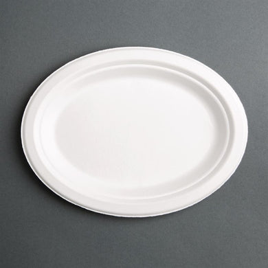 Fiesta Compostable composteerbare bagasse borden ovaal 198mm (50 stuks)