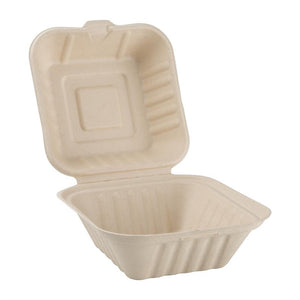 Fiesta Compostable composteerbare bagasse hamburgerdoosjes 152mm (500 stuks)