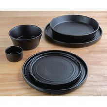 Afbeelding in Gallery-weergave laden, Olympia Cavolo zwarte platte ronde kom - 220 mm (doos 4)
