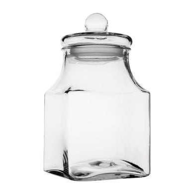 Olympia glazen voorraadpot vierkant 3,4L