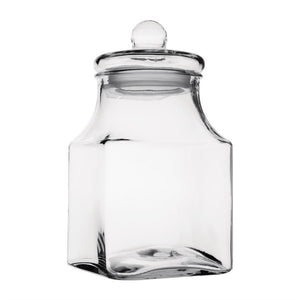 Olympia glazen voorraadpot vierkant 3,4L