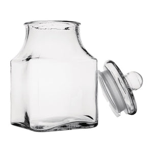 Olympia glazen voorraadpot vierkant 3,4L