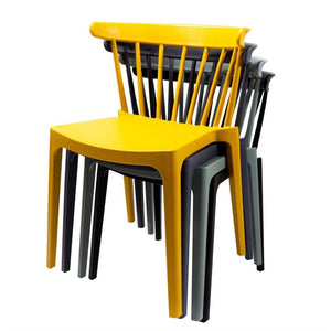 Windson polypropyleen stoelen antraciet (4 stuks)