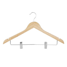 Afbeelding in Gallery-weergave laden, Bolero houten hanger met antislipclips (pak van 10)