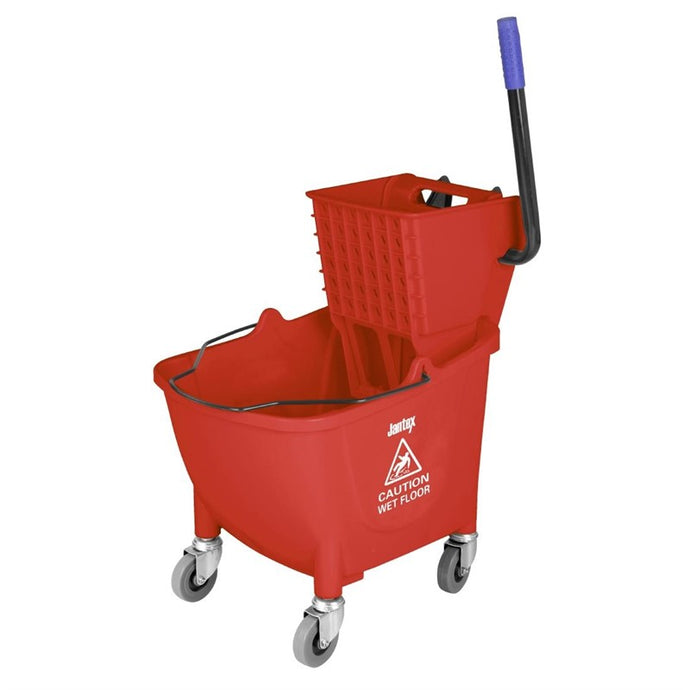 Jantex 30ltr dweilemmer met voetpedaalontgrendeling - rood