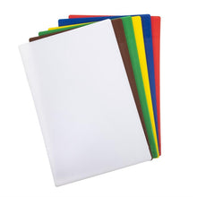 Afbeelding in Gallery-weergave laden, Hygiplas LDPE snijplanken set met rek 450x300x10mm (Set van 6)