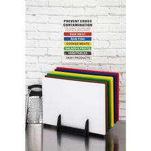 Afbeelding in Gallery-weergave laden, Hygiplas LDPE snijplanken set met rek 450x300x10mm (Set van 6)