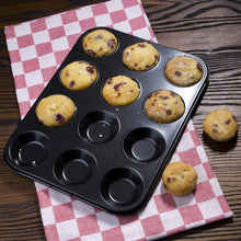 Afbeelding in Gallery-weergave laden, Vogue carbonstalen anti-kleef bakvorm 12 mini-muffins