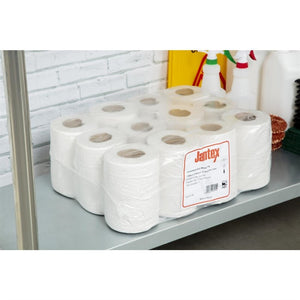 Jantex centrefeed 1-laags handdoekrollen wit 120m (12 stuks)