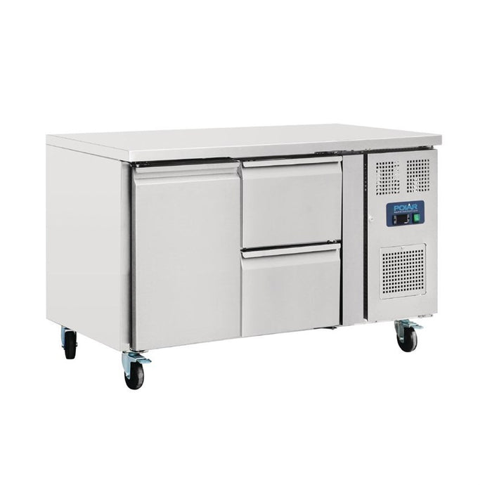 Polar U-serie koelwerkbank 1 deur en 2 laden 282L