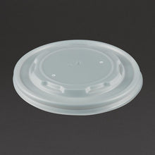 Afbeelding in Gallery-weergave laden, Vegware composteerbare platte deksels voor 34cl en 45,4cl bakjes (500 stuks)