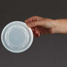 Afbeelding in Gallery-weergave laden, Vegware composteerbare platte deksels voor 34cl en 45,4cl bakjes (500 stuks)