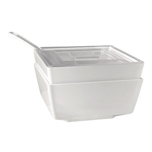 APS Float vierkante melamine kom wit 19x19cm