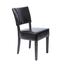 Afbeelding in Gallery-weergave laden, Bolero robuuste kunstlederen stoel donkerbruin (2 stuks)