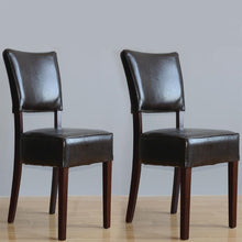Afbeelding in Gallery-weergave laden, Bolero robuuste kunstlederen stoel donkerbruin (2 stuks)