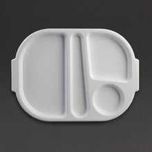 Afbeelding in Gallery-weergave laden, Olympia Kristallon polycarbonaat dienbladen met vakken 32,2x23,6cm wit (10 stuks)