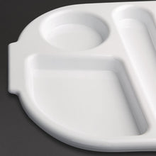 Afbeelding in Gallery-weergave laden, Olympia Kristallon polycarbonaat dienbladen met vakken 32,2x23,6cm wit (10 stuks)