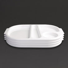 Afbeelding in Gallery-weergave laden, Olympia Kristallon polycarbonaat dienbladen met vakken 32,2x23,6cm wit (10 stuks)