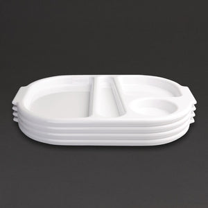 Olympia Kristallon polycarbonaat dienbladen met vakken 32,2x23,6cm wit (10 stuks)