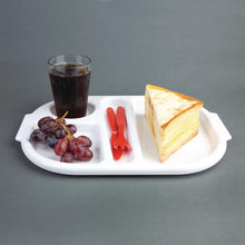 Afbeelding in Gallery-weergave laden, Olympia Kristallon polycarbonaat dienbladen met vakken 32,2x23,6cm wit (10 stuks)