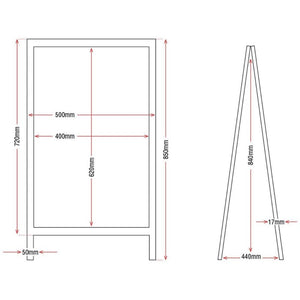 Olympia houten stoepbord 85x50cm