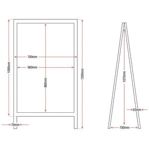 Olympia houten stoepbord 120x70cm
