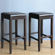 Afbeelding in Gallery-weergave laden, Bolero hoge kunstlederen barkruk zwart (2 stuks)