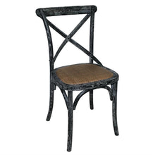 Afbeelding in Gallery-weergave laden, Bolero houten stoel met gekruiste rugleuning black wash (2 stuks)