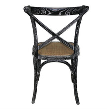 Afbeelding in Gallery-weergave laden, Bolero houten stoel met gekruiste rugleuning black wash (2 stuks)