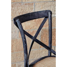 Afbeelding in Gallery-weergave laden, Bolero houten stoel met gekruiste rugleuning black wash (2 stuks)